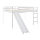 Full Loft Bed With Slide, Multifunctional Design - White by HouseOfZazla