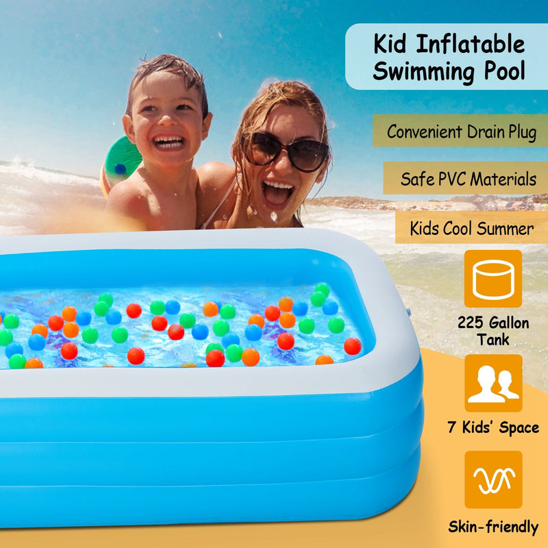 Inflatable Swimming Pools Family Swim Play Center Pool Blow up Kiddie Pool for Family Inflatable Lounge Pool for Kids Baby Adult Inflatable Water Ball, photo 5 of 8