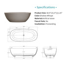 69'' Freestanding Bathtub Resin Stone Soaking Bathtub