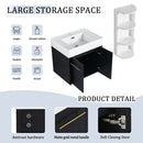 Modern Wall Mounted Bathroom Vanity With Resin Sink And Storage Rack by Unique Piece Furniture