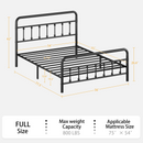 Metal Full Size Bed Frame with Headboard and Under Bed Storage
