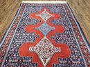 4x6 Western Kurdistan Kurdish Carpet Senneh Wool Area Rug Veg Dyes Red Blue Nice