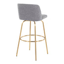 Toriano - Contemporary Fixed Height Barstool With Swivel And Round Footrest (Set of 2) by HouseOfZazla