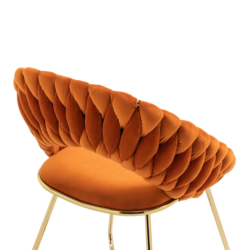 Accent Chairs Set of 2, Velvet Side Chairs with Gold Legs, Mid-Century Upholstered Dining Chairs for Living Room, Kitchen, Bedroom, Beauty Room