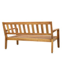 2-Piece Outdoor Teak Acacia Wood Conversation Set