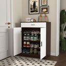 Freestanding Wooden Shoe Cabinet, 4 Tier Organizer With Drawer by HouseOfZazla