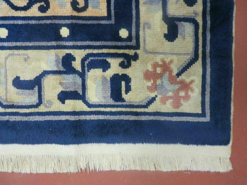 4' X 6' Antique Handmade Fine Knotted Peking Chinese Wool Rug Amiri Salmon