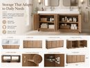 72" Freestanding Bathroom Vanity With Dual Resin Sink