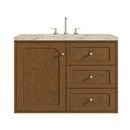 James Martin Laurent 36" Dual Mount Single Bathroom Vanity, Honey Oak