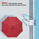 9' Patio Umbrella Replacement Canopy Outdoor Table Market Yard Umbrella Replacement Top Cover, Red