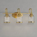 3 Lights Brush Vanity Light - Clear / Gold