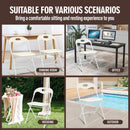 Folding Chairs, Stackable & Waterproof (Set of 4) - White by HouseOfZazla