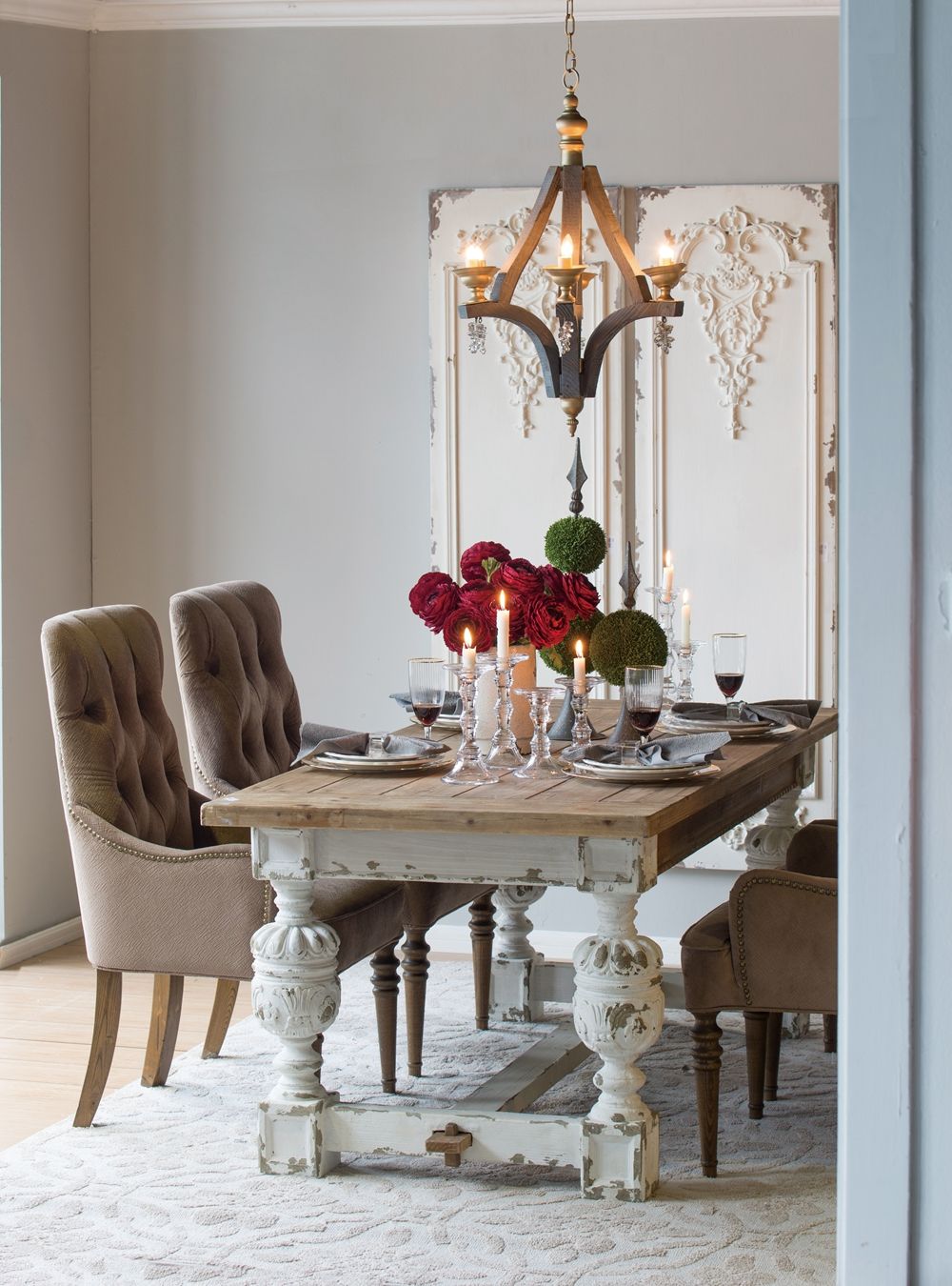 Alcott - Dining Table - Brown / Antique White, photo 4 of 4
