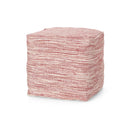 Enigma - Yarn And Cotton Square Pouf Ottoman With Polystyrene Beads - Red / White