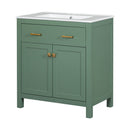 Bathroom Vanity With Ceramic Sink, Modern Single Bathroom Cabinet With 2 Doors And A Shelf, Soft Close Doors by HouseOfZazla