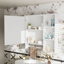 Wall Mounted Bathroom Storage Cabinet, Medicine Cabinets With Large Mirror Door, Adjustable Shelves And Three Open Storage Levels(Not Include Bathroom Vanity) by HouseOfZazla