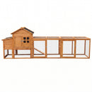Chicken Coop with Run for 4-6 Chickens, Weatherproof Wood