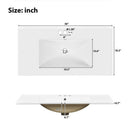 Bathroom Vanity With Ceramic Sink, Soft-Close Doors, 4 Storage Drawers - Blue by HouseOfZazla