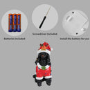 Festive Black Poodle Christmas Statue