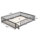 Solid Wood Floor Bed With Door And Fence For Children by Unique Piece Furniture