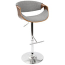 Curvo - Mid Century Modern Adjustable Barstool With Swivel With Straight T Footrest by HouseOfZazla