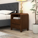 Lionel - Nightstand 2 Drawer - Brown by HouseOfZazla