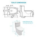 1 Piece Toilet For Bathroom, Dual Flush, Soft Closing Seat - White by HouseOfZazla