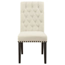Alana Upholstered Dining Side Chair Beige Smokey Black (Set of 2)