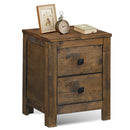 Wood 2 Storage Sliding Drawers End Nightstand-Oak by DirectDeals