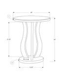 Accent Table, Side Mirror, Transitional - Silver