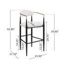 Upholstered Bar Stools With Backs for Kitchen Island (Set of 2) - Beige by HouseOfZazla