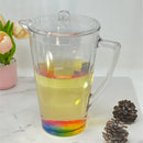 Rainbow Design Unbreakable Plastic Water Pitcher With Lid And Spout, 2.5 Quarts - Clear by HouseOfZazla