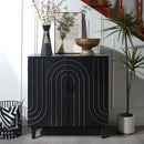 Modern Black Wood Storage Cabinet with Decorative Door by HouseOfZazla