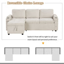 Convertible L Shaped Sofa Couch With Storage, Cup Holders, USB Ports