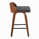 Maya - Mid Century Modern Fixed Height Counter Stool With Swivel And Square Footrest (Set of 2) by HouseOfZazla