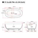 57'' Freestanding Bathtub Resin Stone Soaking Bathtub