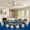 Low Profile Flush Ceiling Fan Without Light - Matte White / White by HouseOfZazla