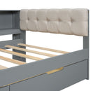 Upholstered Headboard Platform Bed With Storage Shelves, Drawers, Charging Station by Unique Piece Furniture