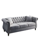 Chesterfield Sofa With Rolled Arms And Nailhead Trim by HouseOfZazla