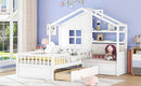 House Bed With Sofa, Kids Platform Bed With 2 Drawers And Storage Shelf by HouseOfZazla