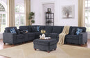 Lily - Sectional Sofa With Ottoman - Black by HouseOfZazla
