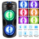 Portable Wireless Party Speaker Karaoke Machine Wireless Speaker with LED DJ Light FM Radio Supports MMC Card/USB Microphone Aux-In for Party Home TV