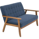 Mid-Century Modern Solid Loveseat Sofa Upholstered Linen Loveseat, 2-Seat Upholstered Loveseat Sofa Modern Couch