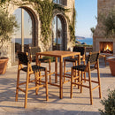 30.5 Inch Seat Height Outdoor Acacia Solid Wood Patio Furniture Set by HouseOfZazla