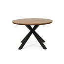 5 Piece Outdoor Dining Set With Round Table And 4 Wrapped Chairs - Black / Brown / Teak by HouseOfZazla