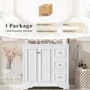 Bathroom Vanity With Sink, Soft-Close Doors, Adjustable U-Shelf, 3 Drawers by HouseOfZazla