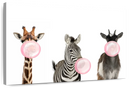Bubble Gum Safari Animals Wall Art