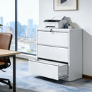 Lateral File Cabinet, Locking Heavy Duty, Anti-Tip Safety Interlock, Vertical Storage For Letter/Legal/A4 Files by Unique Piece Furniture
