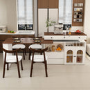 Retro Kitchen Island Set With Chairs, Extendable & Rotating Table, 4 Drawers & Door Cabinets by HouseOfZazla