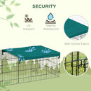 73" Small Animal Playpen, Pet Playpen Yard Fence for Rabbits, Chicken, Chinchillas with Roof for Indoor & Outdoor, Green